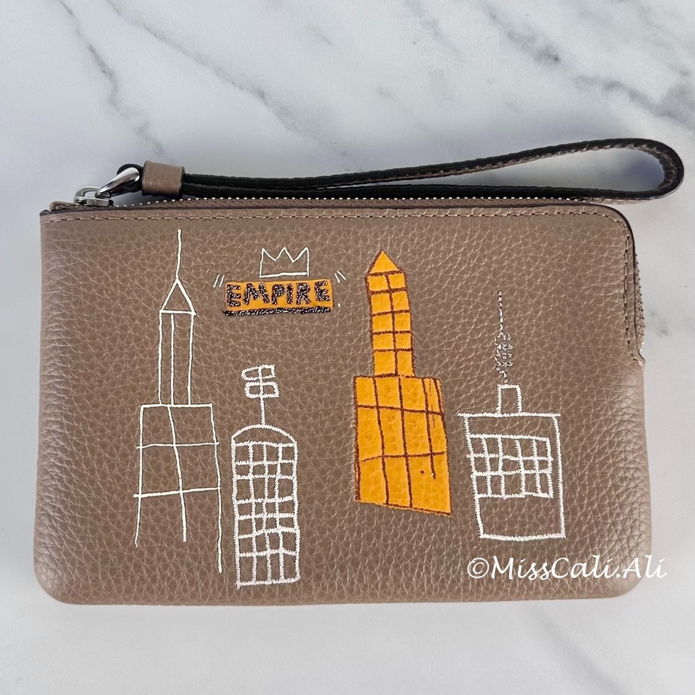 NWT COACH X Jean Michel Basquiat Corner Zip Wristlet Bag